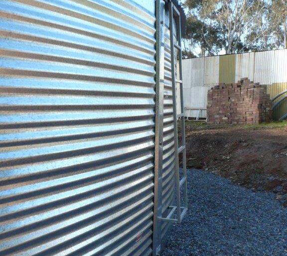 ladder access aqualine steel bushmans rainwater tanks australia buy built on site water tank